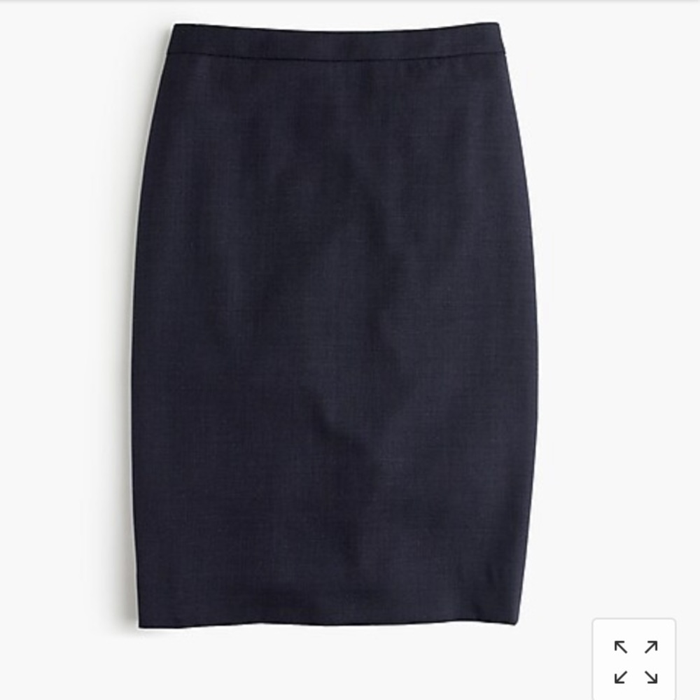 J. Crew Super 120’s No. 2 Pencil Skirt Sz 0 Black